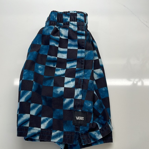 Moroccan Blue and Black checkered Swim Trunks - Picture 4 of 4
